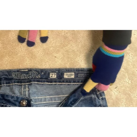 Miss Me Jeans Women's Size 27 Dark Wash Boot Cut Bling Flap Pocket Rhinestone - Picture 4 of 4